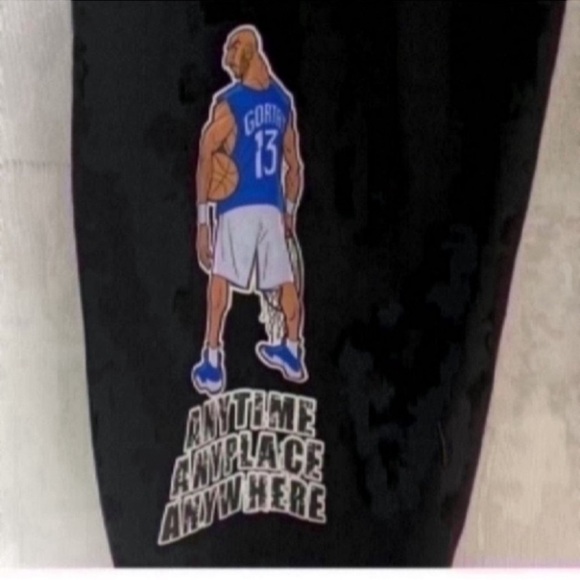 NBA Black and Blue Sweatpants with Tapered Cuffs - Picture 5 of 7